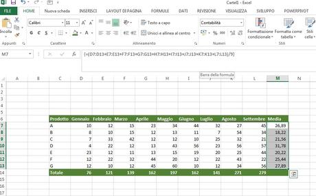 Come usare le matrici in excel