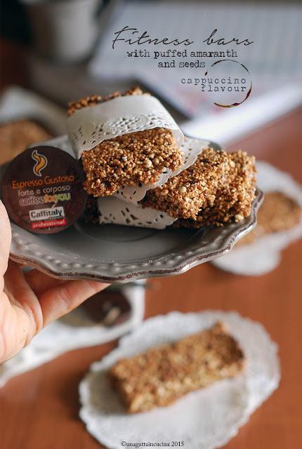 Barrette fitness al cappuccino con amaranto soffiato | Cappuccino Fit Bars with Puffet Amaranth