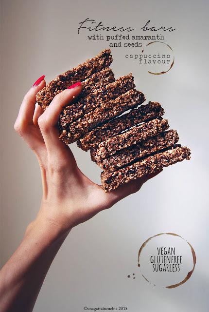 Barrette fitness al cappuccino con amaranto soffiato | Cappuccino Fit Bars with Puffet Amaranth