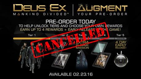 In seguito alle proteste, Eidos cancella il programma di pre-order per Deus Ex: Mankind Divided