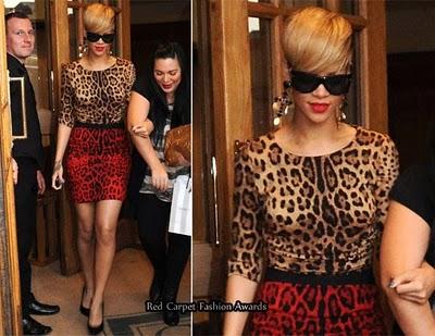 Rihanna Shops At Brown Thomas Wearing Dolce & Gabbana