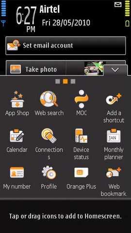 Orange Tsunami: Home alternativa per Nokia 5800 con Widget