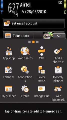 Orange Tsunami: Home alternativa per Nokia 5800 con Widget Orange Tsunami: Home alternativa per Nokia 5800 con Widget