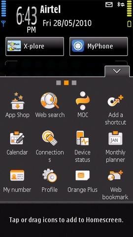 Orange Tsunami: Home alternativa per Nokia 5800 con Widget Orange Tsunami: Home alternativa per Nokia 5800 con Widget