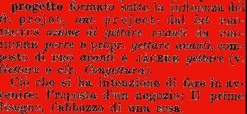 Trasformare i sogni in desideri, i desideri in progetti, i progetti in realtà. Etimologia Progetto
