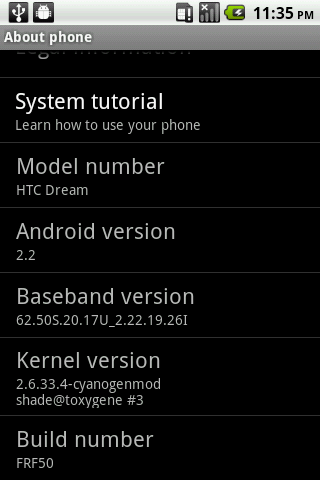 Android Froyo 2.2 per HTC Dream e Magic