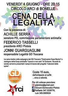 A cena per la legalità con Achille Serra.