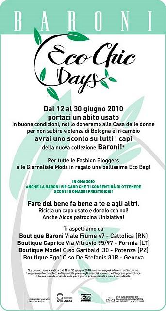 Baroni Eco Chic Days, great idea!