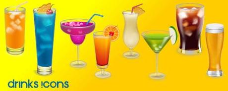 Set 8 icone con tema i Drinks