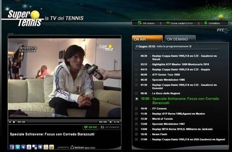 SuperTennis.tv: la Tv in italiano per appassionati del tennis