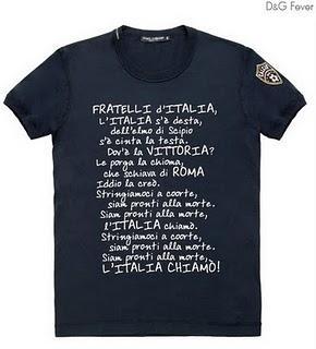 L'inno d'Italia sulle t-shirt D