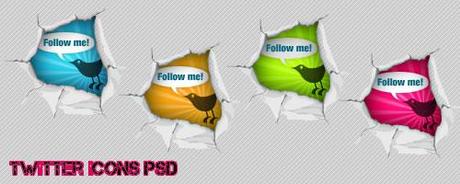 Risorse PSD - set icone per Twitter