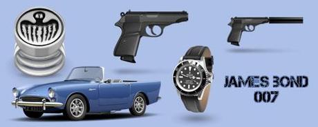 Set icone con tema James Bond