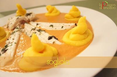 Sogliola con purè allo zafferano