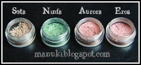 Review e Swatch Minerale Puro: Seta, Ninfa, Aurora, Eros.
