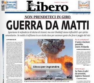 Le prime pagine sulla Libia