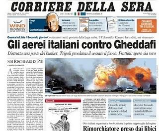 Le prime pagine sulla Libia