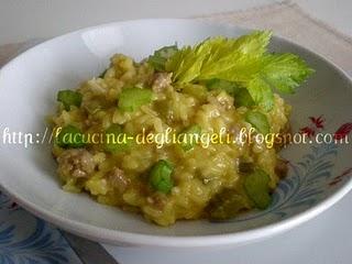 Risotto con salsiccia e sedano