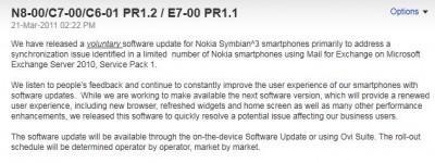 In arrivo PR 1.2 per Nokia C7, N8 e C6-01 e PR 1.1 per E7