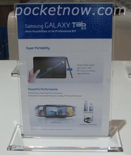 Samsung Galaxy Tab 8.9 e Galaxy S2 Mini: Primi Dettagli