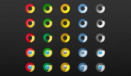 25 icone con tema il browser Chrome