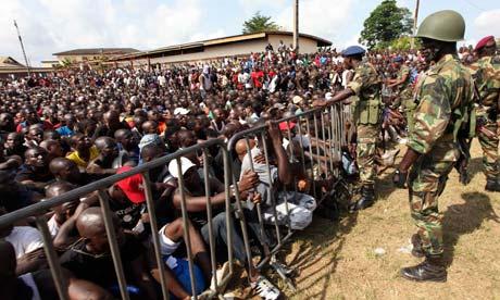 Youth supporters of Ivory Coast's Laurent Gbagbo