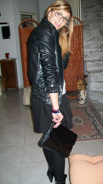 Black Leather Jacket and t-Shirt