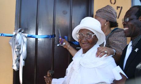 Mamai Anna Maloso receives the keys to her first home