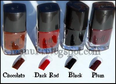 Review Smalti ELF Chocolate, Dark Red, Black, Plum