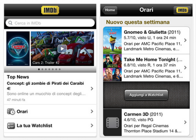 L'applicazione IMDb Film & TV si aggiorna alla versione 2.1 sia per iPhone che per iPad con molte novità