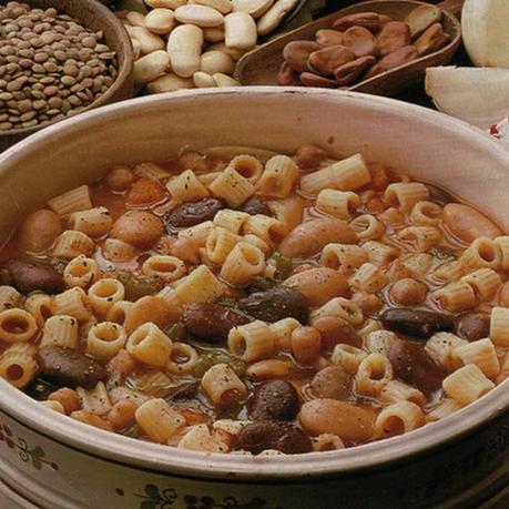 Pasta, lenticchie e verdure.