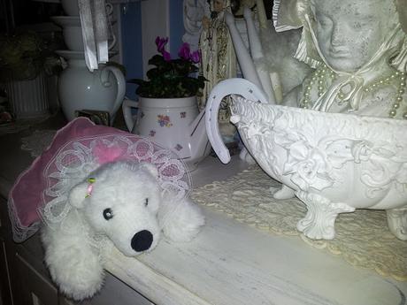 Orso shabby chic e bimba