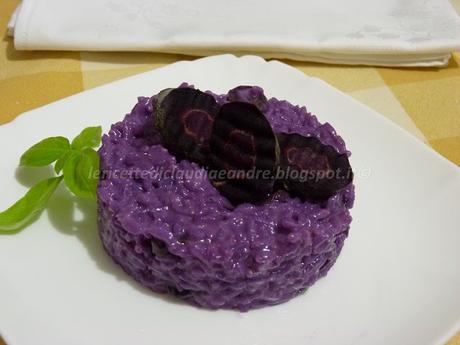 Risotto con carote viola e taleggio