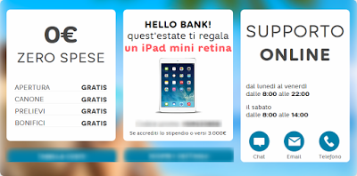 Hello Bank! Ti Regala l'iPad Mini Retina