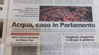 Rassegna stampa su interrogazione relativa alla carenza idrica