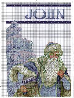 Schema punto croce calza babbo natale- cross stich Santa Claus