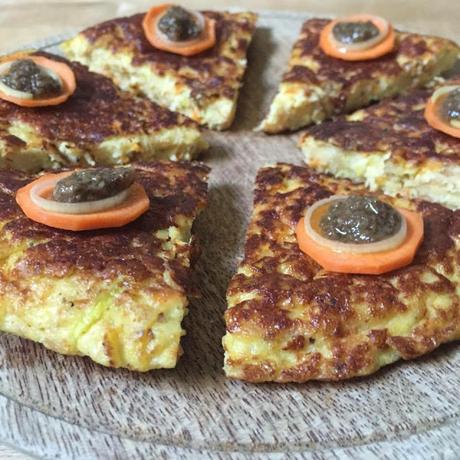 Frittata al tartufo con pane e verdure