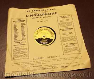 Il Linguaphone con la voce di Tolkien prodotto per l'Italia negli anni Trenta-Quaranta