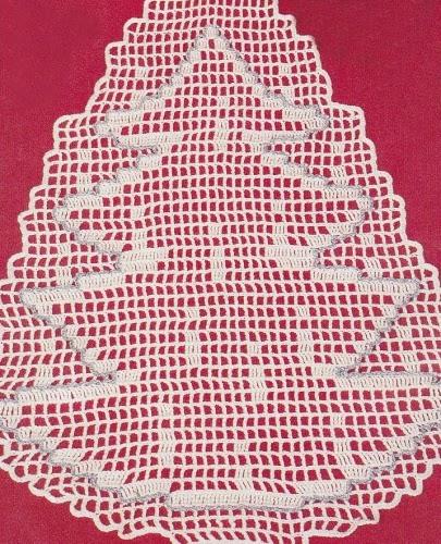 Schemi per il filet: Abete da realizzare a filet