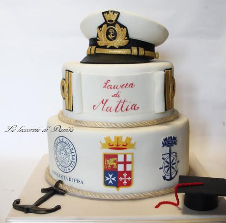 Torta Laurea Marina militare: Auguri Capitano!!