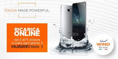 Vinci un Huawei Mate S ricaricando online con Wind