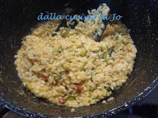 Risotto con chorizo e zucchine