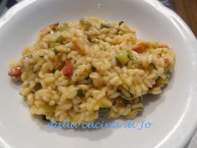 Risotto con chorizo e zucchine