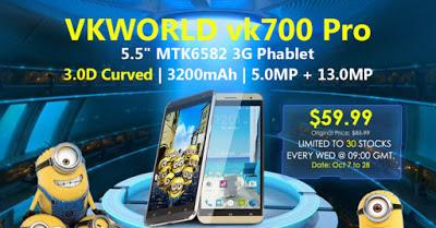 Vkworld vk700 Pro in super offerta a 53 euro ogni mercoledì (max 30 pezzi) per tutto Ottobre