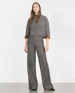 zara moda donna inverno 2015 mamme a spillo felpa pantalone a palazzo