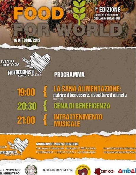 Food For World – la Giornata Mondiale Dell’Alimentazione, 16 ottobre