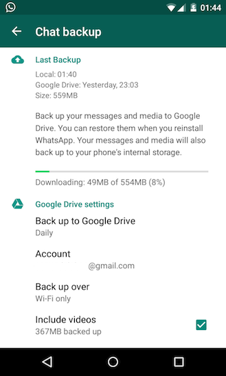 [Guida] Come effettuare il backup su Whatsapp tramite Google Drive [Download apk]