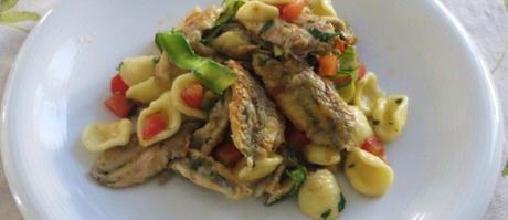 Orecchiette con alici, limone e zucchine