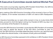 Comitato Esecutivo UEFA interviene sostegno Michel Platini