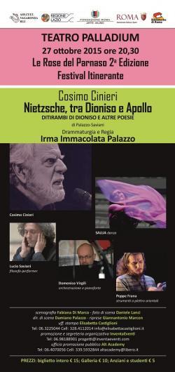 Cosimo Cinieri in Nietzsche, tra Dioniso e Apollo